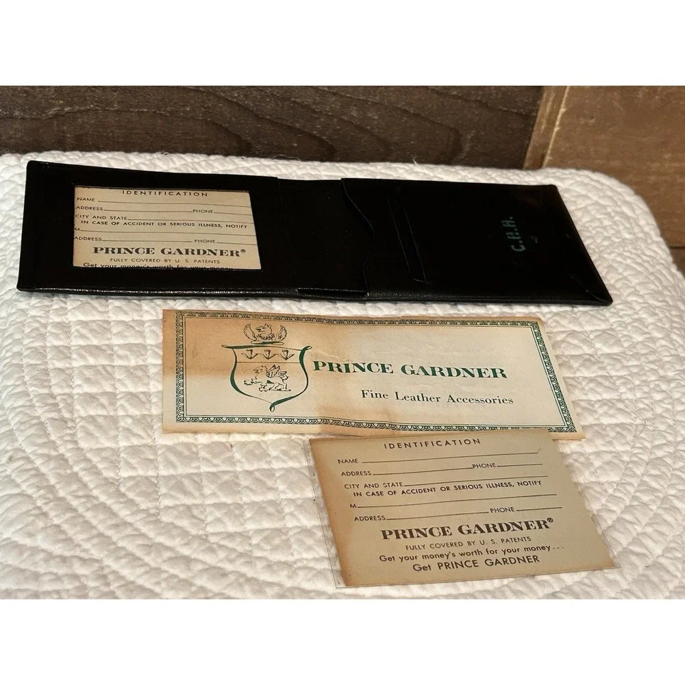 Prince Gardner Banker Men's Leather Bifold Wallet Banker Top Grain Cowhide Black